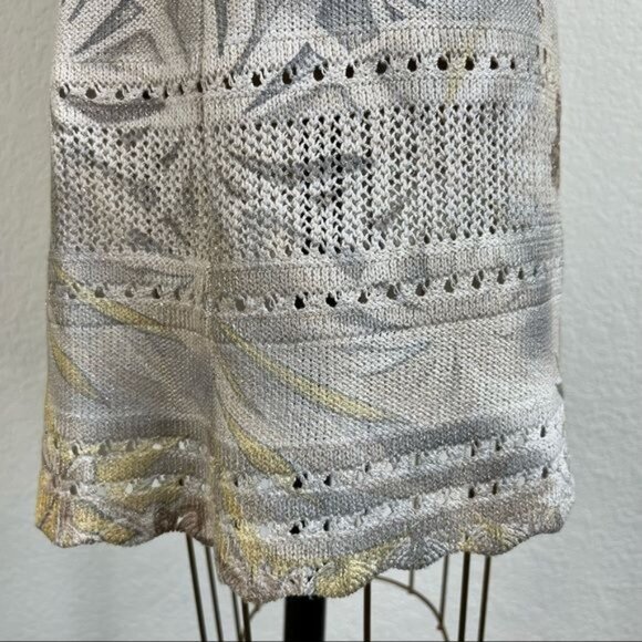 St John Spring 05 Metallic Scalloped Santana Knit Skirt - Picture 3 of 8